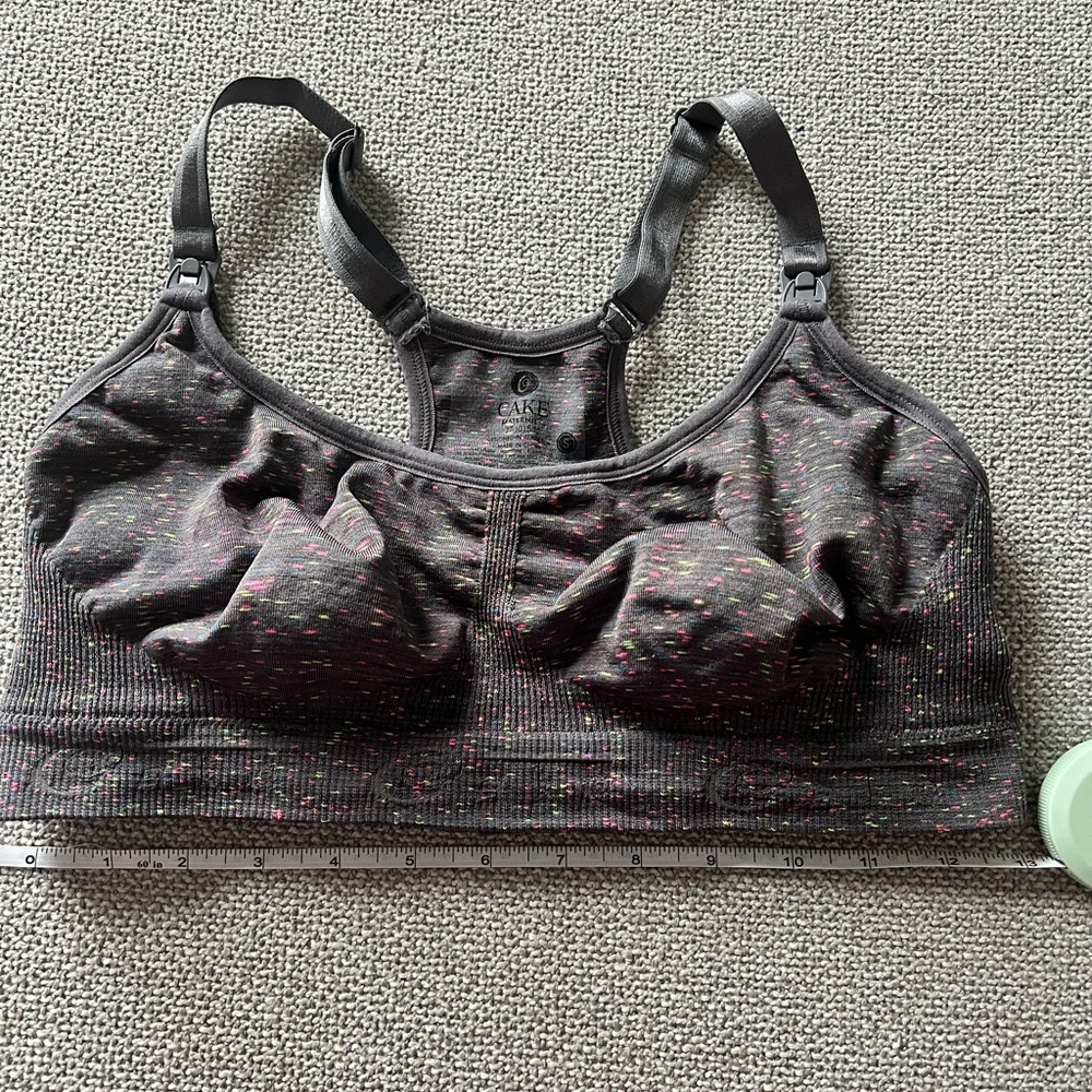 Women's Cake Grey Nursing Sports Bra with adjustable band